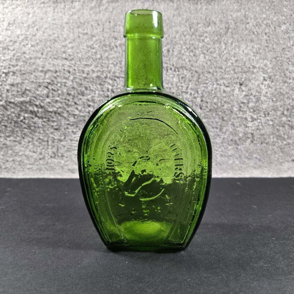 Wheaton Glass Bottle Green Horse Shoe Bitters Medicine Co Flask NJ Reproduction